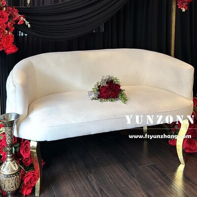 Good price Royal Golden Throne Velvet Lounger Sofa Metal Material for Bride and Groom Wedding Events or Hotel Use online