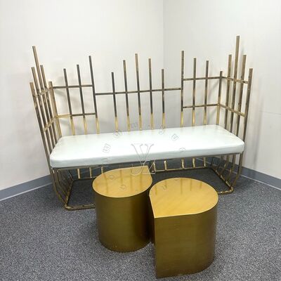 Good price Luxury Royal Queen Throne Chair for Bride Groom Modern Stainless Steel Wedding Dining Chair Stylish Steel Bride Groom Throne online