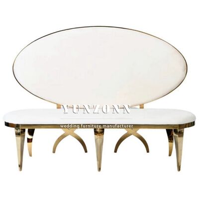 Good price Royal Wedding Furniture Couple Sofa Seat White Wedding Sofa for Bride and Groom Hotel Hall Stainless Steel Wedding Events Sofa online