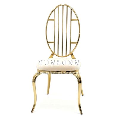 Good price Modern Luxury Furniture Golden Hollow Stainless Steel Waiting Room Visitors Wedding Dining Chairs for Banquet online