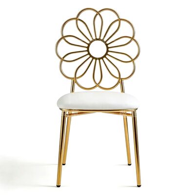 Good price Banquet Stacking Wedding Party Gold Frame Decoration SS Meal Metallic Rental Furniture Event Chair online