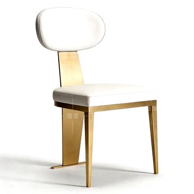 Good price Golden Stainless Steel Wedding Dinning Chairs Fabric Synthetic Leather Furniture Dining Restaurant Chair online