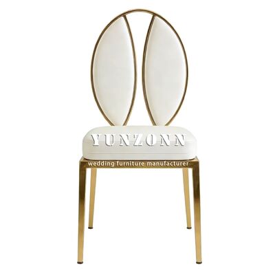 Good price Modern Luxury Gold Stainless Steel Commercial Hotel Dining High End New Model Royal Wedding Chair Wedding Party Events online
