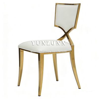 Good price Customize Durable Modern Luxury Special Chair Design Fabric Restaurant Furniture Golden Stainless Steel Wedding Chair online
