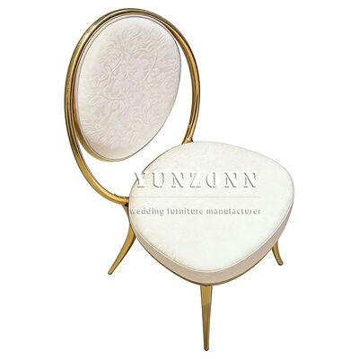 Good price Luxury Durable Modern Stainless Steel Gold Pad Chairs with Tapered Legs for Outdoor Wedding Banquet Events online