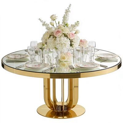 Good price Stainless Steel Wedding Table Tempered Glass Top for Hotels Restaurants Banquets Dining Events-Durable Hotel Furniture Wholesale online