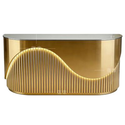 Good price 2026 New Design Modern Design Gold Stainless Steel Fashionable bar Counter and Reception online