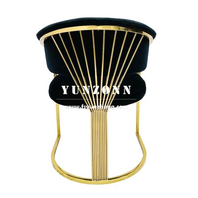 quality New Designed Modern Style Upholstered Black Velvet Gold Metal Arm Chair Living Room Accent Dining Chair for Home Hotel factory