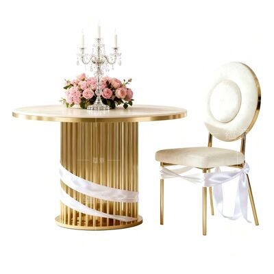 Good price Modern Luxury Gold Wedding Cake Table Latest Stainless Steel Round Side Table for Indoor/Outdoor Hotel & Wedding Furniture online
