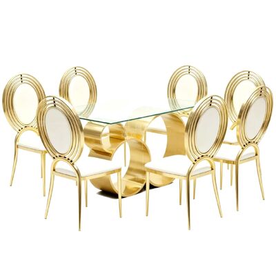 Good price Hot Sell High Quality Metal Stainless Steel Dining Table Panel and Chairs for Restaurant online