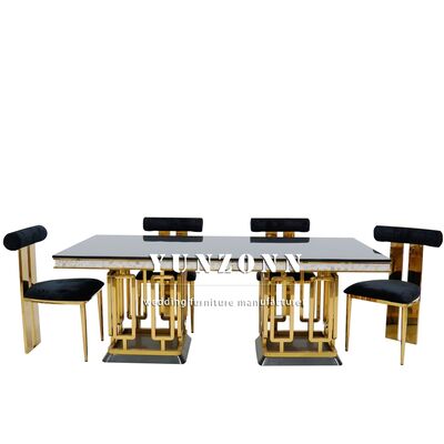 Good price Luxury Hotel Banquet Hall Wedding Event Table 8 Seater Stainless Steel Dining Tables for Event online