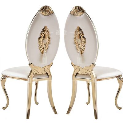 Good price Furniture Factory Direct Sales of Stainless Steel Gold-plated Classic-style High-back Chairs Suitable for Weddings and Banquets online