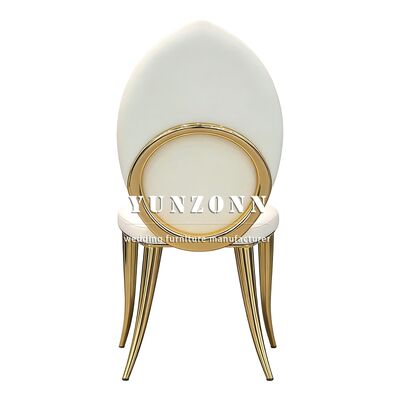 Good price Modern Rental Furniture PU Leather Gold Round Party Wedding Dining Chair Luxury Hotel Event online