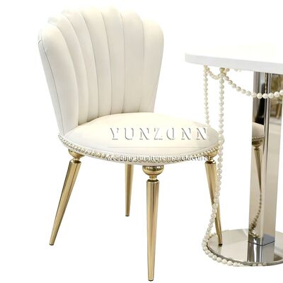 Good price Wholesale Luxury PU Leather Wedding Dining Chair Stainless Steel Gold Wedding Hotel Chair for Event Party online