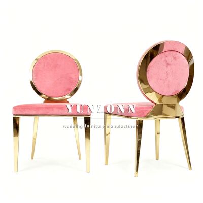 Good price Factory Supply pink and Gold Events Stainless Steel Stackable Chair Gold Luxury Louis Events Banquet Wedding Chairs for Event online