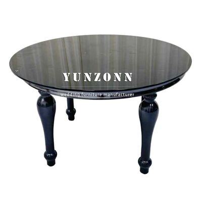 Good price Fancy Wedding Events Furniture All Black Stainless Steel Circle Hotel Banquet Luxury Dining Tables online