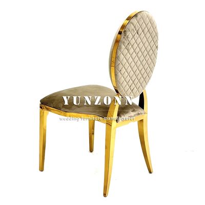 Good price Factory Wholesale Stainless Steel Restaurant Chair Hotel Wedding Chair Wedding Round Back Home Banquet Chair online