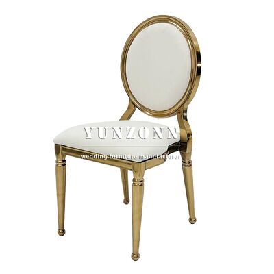 quality Stainless Steel Chair Gold Wedding Contemporary Hotel Chair Hotel Rrental Furniture Stylish Wedding Chair factory