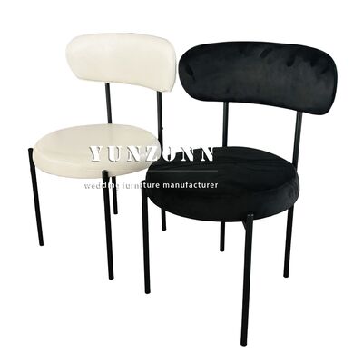 quality Modern Luxury Black Metal Frame Velvet Dining Chairs Event Rental Velvet Chair factory