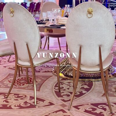 Good price Hall Event Rental Good Quality Royal lion king Velvet Gold Stainless Steel Wedding Chair online