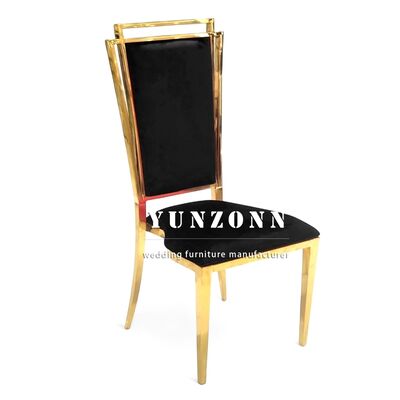Good price Sino Perfect Favorable Price Golden Metal Square Back Banquet Hall Dining Chair for Wedding Event Dining online