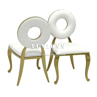 Good price New Design Donut Gold Luxury Hotel Banquet Wedding Velvet Stainless Steel Dining Chairs online