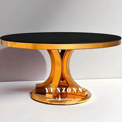 Good price Popular Design High Quality Durable Gold Stainless Steel Wedding Round Tables for Events Party online