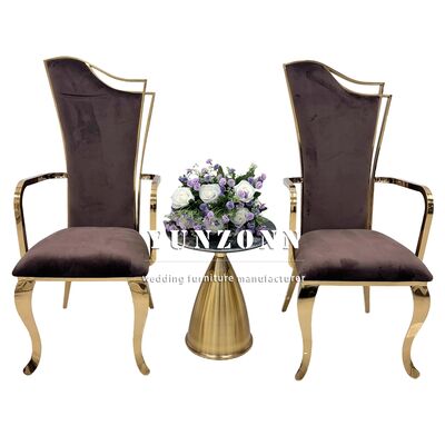 Good price Elegant Throne Wedding & Party Banquet Stainless Steel With Armrest Bride and Groom Chair online