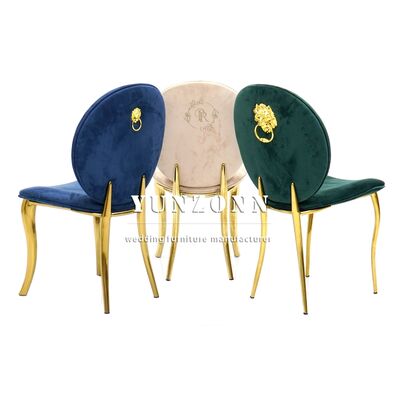 Good price Dubai Party Restaurant Unique Back Stainless Steel Velvet Seat Luxury Wedding Royal Lion King Chair online
