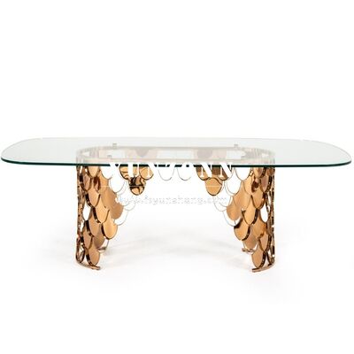 Good price Modern Luxury Glass Top Stainless Steel Center Pieces New Style Wedding Table Decor for Dining Outdoor Hotel Use online