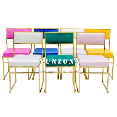 Good price Hotel Furniture Supplies Chaise Mariage Gold Events Party Hall Dining Hotel Stainless Steel Frame Chair online