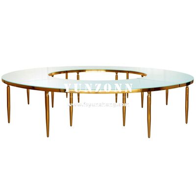 Good price 2025 New Style Stainless Steel Circle Shape Hotel Tables Banquet Hall Wedding Table online