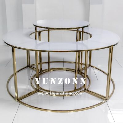 Good price Stainless Steel Metal MDF Top Wedding Table Decoration Elegant Circle Design for Hotel Usage online