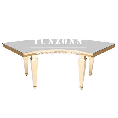 Good price Dubai Half Moon Wedding Table Stainless Steel and MDF Event Table for Banquets Restaurants Living Rooms and Halls online