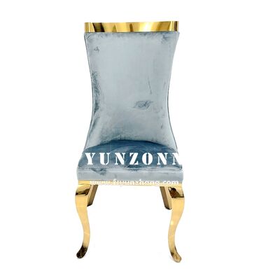 Good price Modern Elegant High Back Luxury Upholstered Restaurant Dining Chair with Stainless Steel Grey Velvet Silla Comedor online