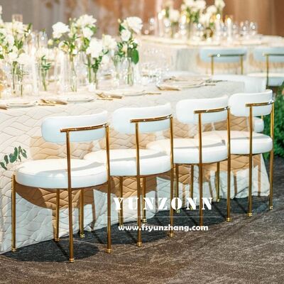Good price Stackable Sherpa Cushion Metal Hotel Wedding Banquet Restaurant Chair White Fabric Upholstery Wedding Decor Chairs online