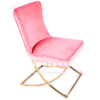 Good price Modern Comfortable Leisure Dining Chair Velvet Fabric With Stainless Steel Metal Cross Legs Design Hotel Outdoor Living Room Use online