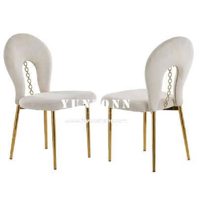 quality Sherpa Design Gold Velvet Chair with Stainless Steel Legs for Wedding Events and Banquets Hotel Furniture factory