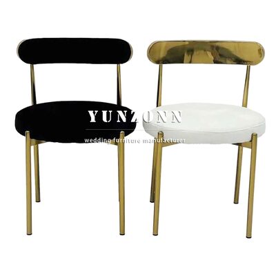 Good price Wholesale Price High Quality Wedding Used Gold Round Seat Stainless Steel Dining Chairs for Rental online