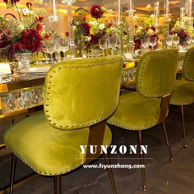 Good price Luxury Modern Stainless Steel Gold Frame Dining Chair Velvet Restaurant Wedding Dining Chairs for Home Hotel Furniture online