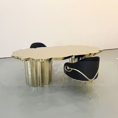 Good price Modern Luxuriously Designed Tree- Trunk Shaped Gold Metal Dining Table for Hotels Weddings and Villas online