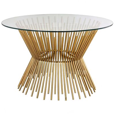 Good price Modern Designer Large Table Gold Metal Wire High Standard Quality Home Hotels Coffee Tables Glass Mirror Top for Dining Outdoor online