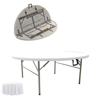 Good price Modern Design Round Dining Table with Iron Frame Handy Folding Plastic for Outdoor Home Hotel Use Restaurant Furniture Wholesale online