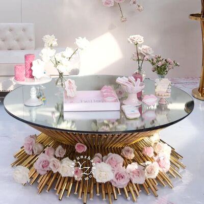 Good price Divine Luxury Coffee Table with Wire Metal Base and Mirror Top Designer Living Room Furniture and Home Decor Centerpiece online