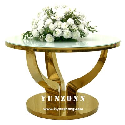 Good price Wholesale Modern Round Golden Stainless Steel Cake Table for Dining Hotel and Living Room for Wedding Banquets and Events online