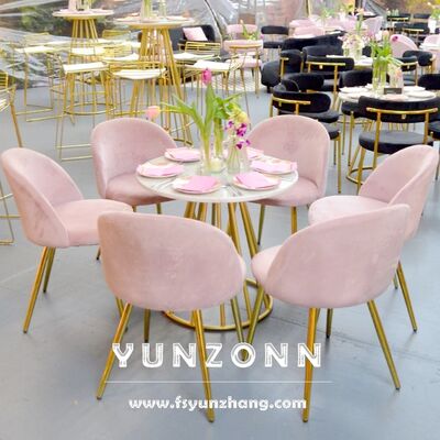 Good price Luxury Modern Silla Rosa Wedding Chair Elegant Candy Color Fabric Design with Gold Metal Leg for Outdoor Hotel Use online