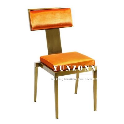 Good price Luxury Brushed Stainless Steel Chair for Muslim Events Simple Design Velvet Banquet Chair for Wedding Restaurants online