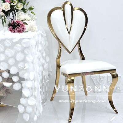 Good price Wedding Hall Heart Back Stainless Steel Throne Chair for Hotels Restaurants Stackable High Back Chair Dubai Event Furniture online