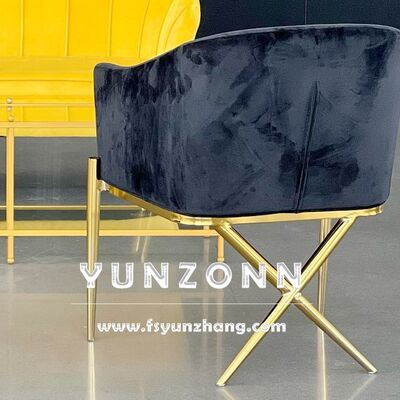 Good price Modern Dining Arm Chair with X Legs Stainless Steel Designs Velvet Hotel Chairs online