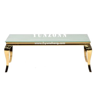 Good price Romantic Rectangle Stainless Steel Frame with Mirror Glass Top Modern Design Wedding Event Coffee Table online